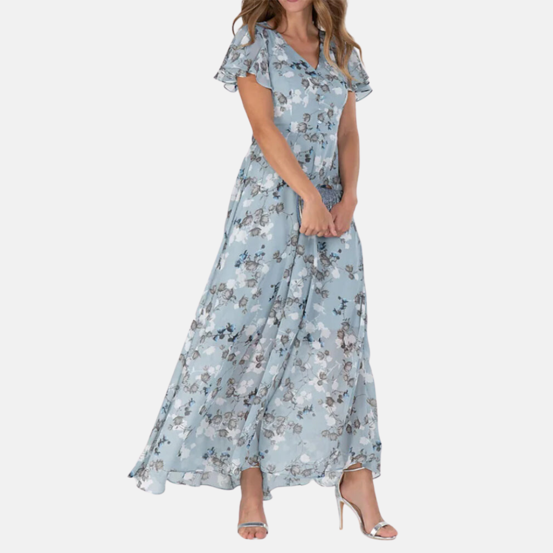 Mona's - Letnia sukienka maxi z kwiatami