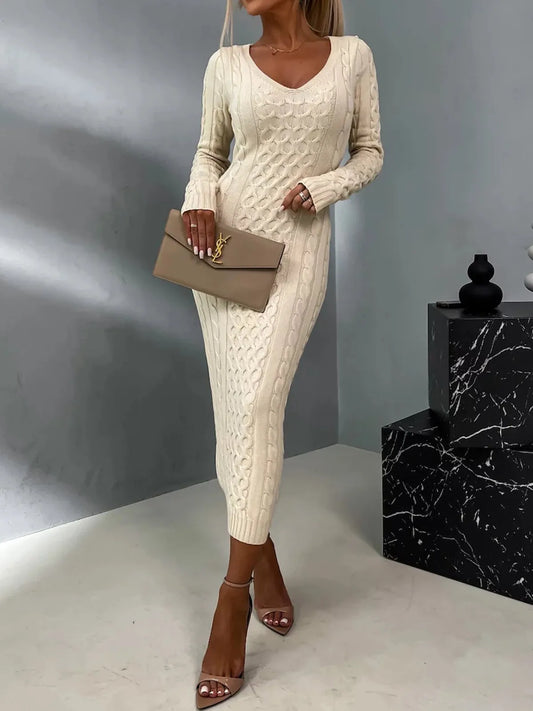 JANAA - ELEGANCKA SUKNIA Z WARKOCZAMI