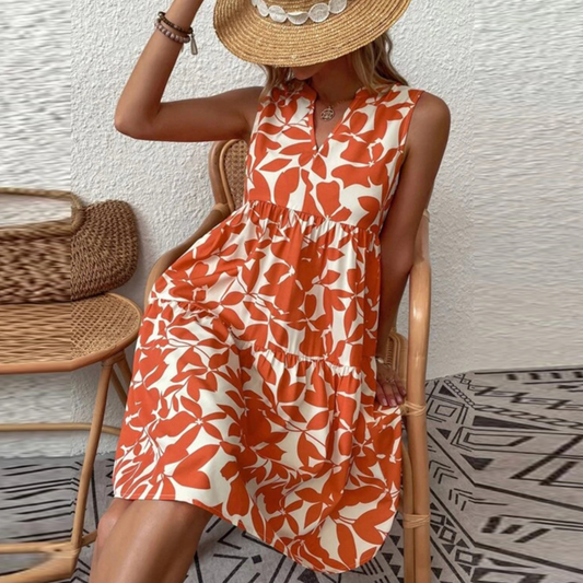 Gabrielle - Midi letnia sukienka boho w kwiaty