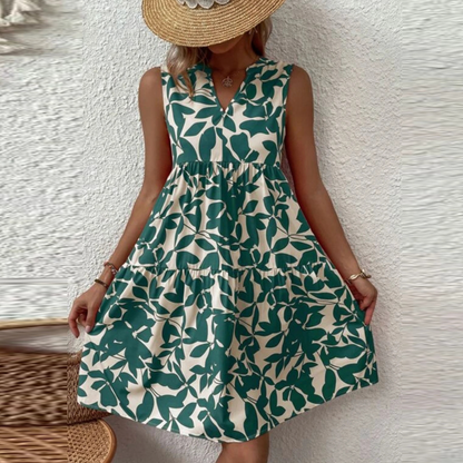 Gabrielle - Midi letnia sukienka boho w kwiaty