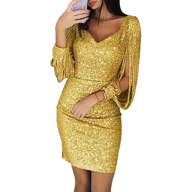 Sukienka na wieczór Kylie - Elegancka sukienka na imprezę z cekinami i dekoltem w kształcie litery V dla kobiet
